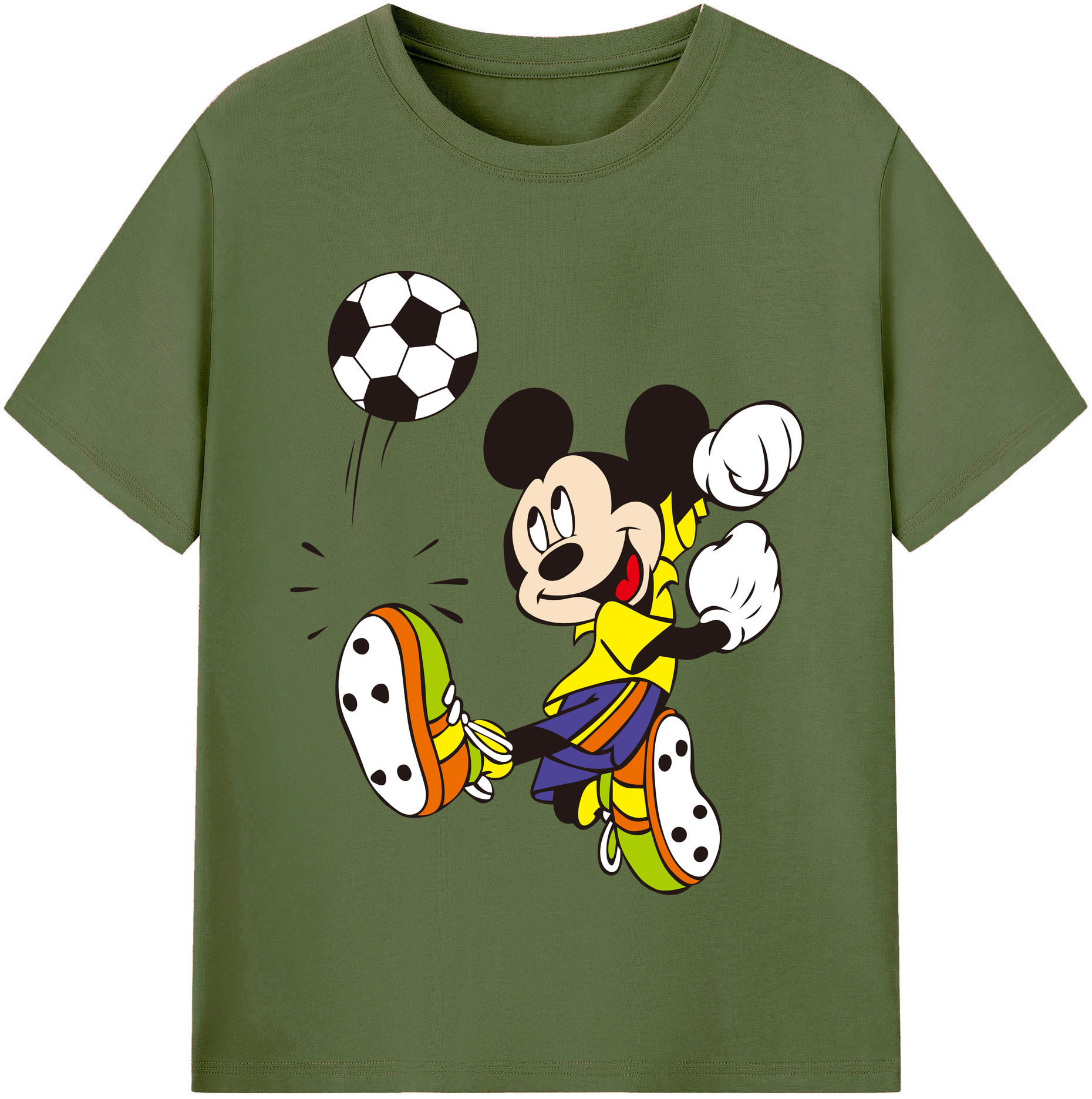 （画像用） ミッキーマウス Mickey Mouse 綿100％半袖Tシャツ（フロントプリント）